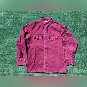 VINTAGE 70’s seventies LEVIS Chore Split Tail ShirtJacket Mens Burgundy Medium